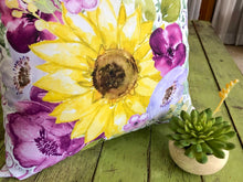 Sunflower Glass Decorative Tray, Purple Floral Trinket Dish