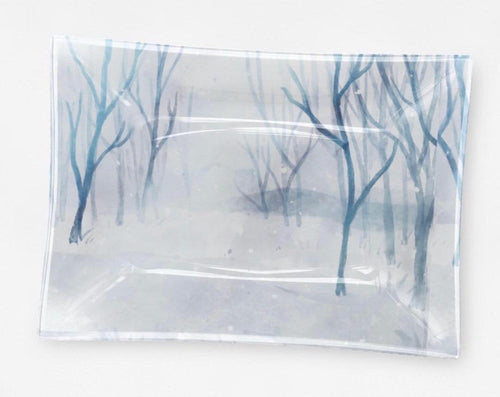 Winter Wonderland Glass Tray, Trinket Dish