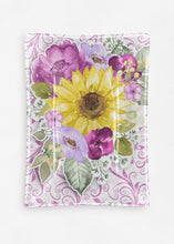 Sunflower Glass Decorative Tray, Purple Floral Trinket Dish