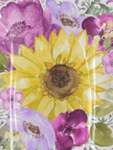 Sunflower Glass Decorative Tray, Purple Floral Trinket Dish