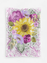 Sunflower Glass Decorative Tray, Purple Floral Trinket Dish