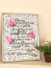 Bloom Anyway Quote Floral Pink and Grey Typography Art Print