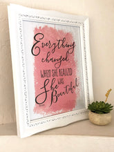 Typography Print- Peach- White- She Was Beautiful