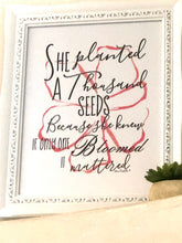 Typography Print, Peach Floral, Quote, One Bloom Mattered