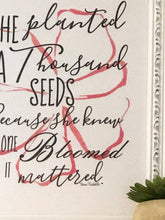 Typography Print, Peach Floral, Quote, One Bloom Mattered