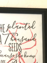 Typography Print, Peach Floral, Quote, One Bloom Mattered