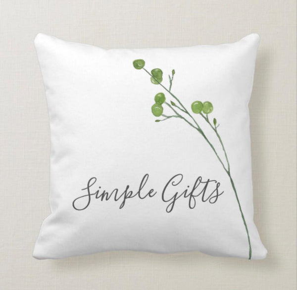 Botanical White Throw Pillow 