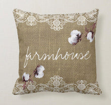 Cotton Farmhouse Simple Life Burlap Lace Pillow