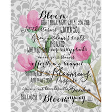 Bloom Anyway Quote Floral Pink and Grey Typography Art Print