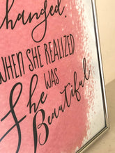 Typography Print- Peach- White- She Was Beautiful
