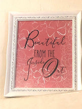 Typography Print, Peach Floral, "Beautiful Inside Out" Wall Art