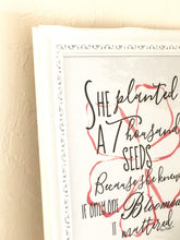 Typography Print, Peach Floral, Quote, One Bloom Mattered