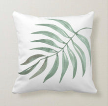 Throw Pillow, Relaxing, Palm Leaf, White Pillow, Tropical Calm, Tropical Throw Pillow