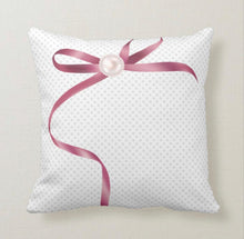Throw Pillow, Floral Romance, Vintage, Watercolor Floral Bouquet, Polka-Dotted, Garden Inspired Pillow