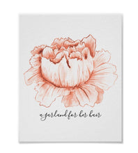 Floral Print, Watercolor,  Peach Flower, Garland for Her Hair, Poster, Print, Farmhouse Floral, Cottage Floral, Typography Print