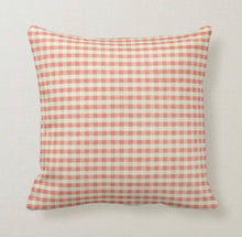 Gingham Pillow, Shabby Chic, Red Gingham, Summer Picnic, Checked, Red and White Check, Throw Pillow