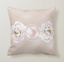 Throw Pillow, Floral Blooms,  Cottage Style, Lavender, Watercolor, Vintage Floral, Pearl, Floral Romance Pillow