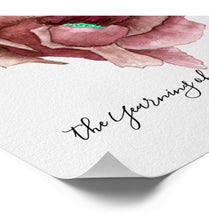 Art Print Floral Watercolor Burgundy Floral, Typography, Butterfly, Poster