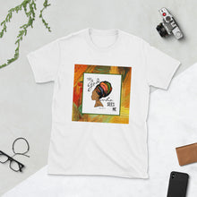 Short-Sleeve, Unisex T-Shirt, The God Who Sees Me, Bible Verse, Woman and Colorful Turban