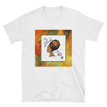 Short-Sleeve, Unisex T-Shirt, The God Who Sees Me, Bible Verse, Woman and Colorful Turban