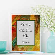 Ready to Frame Flat Card, The God Who Sees Me, Oil Texture, Hagar Quote, Religious Art, Bible Verse