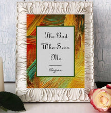Print "The God Who Sees Me" Oil Texture, Religious, Hagar, Bible Verse, Quote, Poster