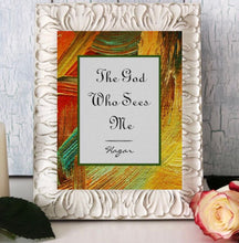 Ready to Frame Flat Card, The God Who Sees Me, Oil Texture, Hagar Quote, Religious Art, Bible Verse