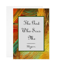 Ready to Frame Flat Card, The God Who Sees Me, Oil Texture, Hagar Quote, Religious Art, Bible Verse