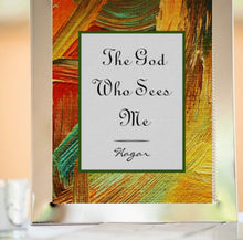 Ready to Frame Flat Card, The God Who Sees Me, Oil Texture, Hagar Quote, Religious Art, Bible Verse