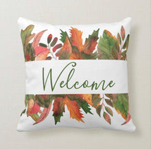 Throw Pillow, Fall Leaves, Gather, Welcome, Autumn Colors, Accent Pillow