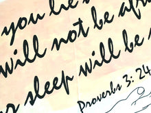 White Pillow Case, Blush, Watercolor Stroke, Bible Verse, Sleep Sweet, Proverbs, Typography