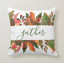 Throw Pillow, Fall Leaves, Gather, Welcome, Autumn Colors, Accent Pillow