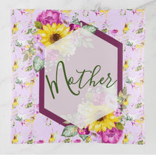 Glass Trinket Tray, "Mother" Lavender & Sunflower, Floral Glass Tray, Sunflower and Purple