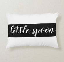 Couple Pillow Set of 2, Big Spoon, Little Spoon, Throw Pillow, Accent Pillow, Black & White, Fun, Romantic Bedding