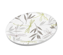 Paper Plates, Dragonfly, Bamboo Leaves, Gold, Grey, White, Party Plates