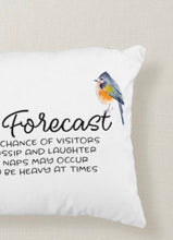 Porch Pillow, Porch Forecast, Words, Birds Pillow