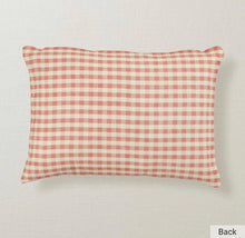 Porch Pillow, Welcome, Red Gingham, Time Well Wasted, Words, Accent Pillow