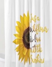 Shower Curtain, Sunflower Design, Just a Wildflower in love with the Sunshine