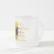 Mug, Sunflower, Wildflower in Love with Sunshine, Frosted Glass Coffee Mug