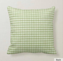 Porch Pillow, What Happens On the Porch Stays On the Porch, Words, Green Gingham, Throw Pillow