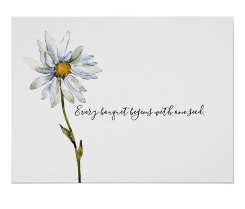 Daisy Wall Art, Print, Watercolor, 