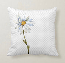 Daisy Throw Pillow, Orange and Blue Daisy Floral