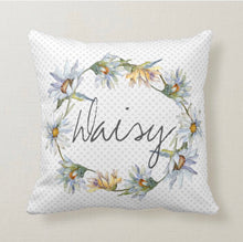 Daisy Pillow, White Daisy, Rectangle, 12 X 16, Tan, Floral Pattern Throw Pillow
