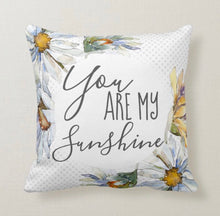 Daisy Pillow, Mustard Yellow Pillow, Gray Daisy Floral