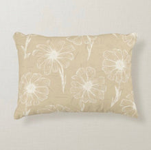 Daisy Pillow, Mustard Yellow Pillow, Gray Daisy Floral