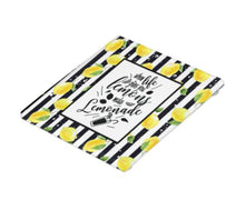 Lemon Glass Coaster, Lemon and Stripe "When Life Gives You Lemons Make Lemonade" Lemon Home Decor Coaster, Paperweight