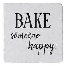 Marble Stone Trivet "Bake Someone Happy" Holiday Baking, Trivet with Words, Kitchen Decor