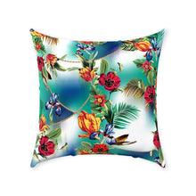 Tropical Throw Pillow, Exotic Floral, Blue Hush, Island Flowers