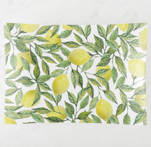 Lemon Glass Cutting Board Paddle, Lemon and Leaves, Yellow and Green, Lemon Pattern Kitchen Decor