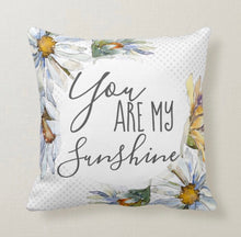 Daisy Throw Pillow, Orange and Blue Daisy Floral